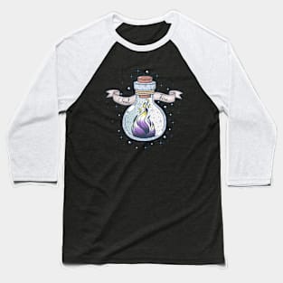 Nonbinary Fire Occult Bottle LGBT Pride Flag Baseball T-Shirt